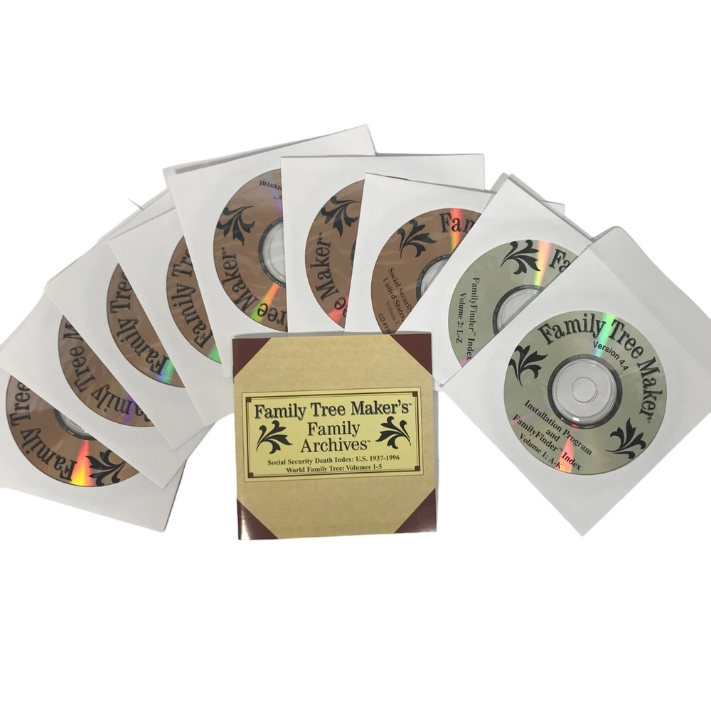 Family Tree Maker Family Archives Version 4.4 SSDI World Family Tree CD-ROM Set